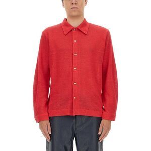SEFR S
uevo FR Men's Knit Button-Up Shirt Men RED Shirts